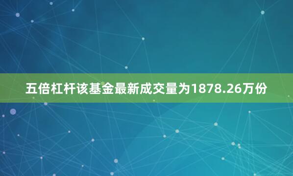 五倍杠杆该基金最新成交量为1878.26万份