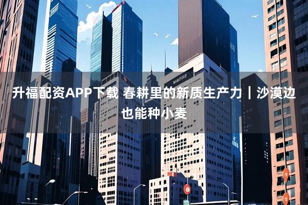 升福配资APP下载 春耕里的新质生产力｜沙漠边也能种小麦